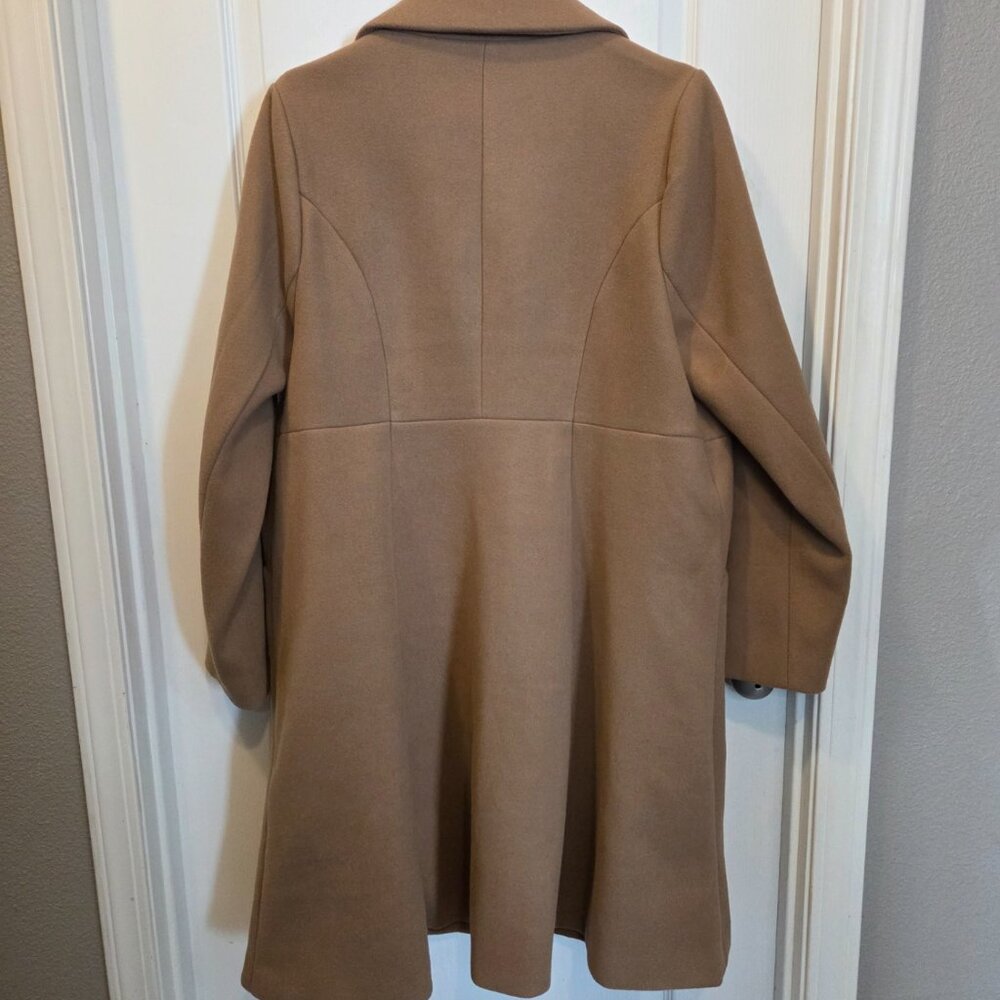 Torrid Camel Faux Fur Collar Fit & Flare Coat – Size 1 - Picture 5 of 9
